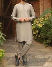 Men Eid Outfit in Steel Gray Color