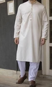 Mens Shalwar Kameez Off white Ban Kameez White Shalwar 