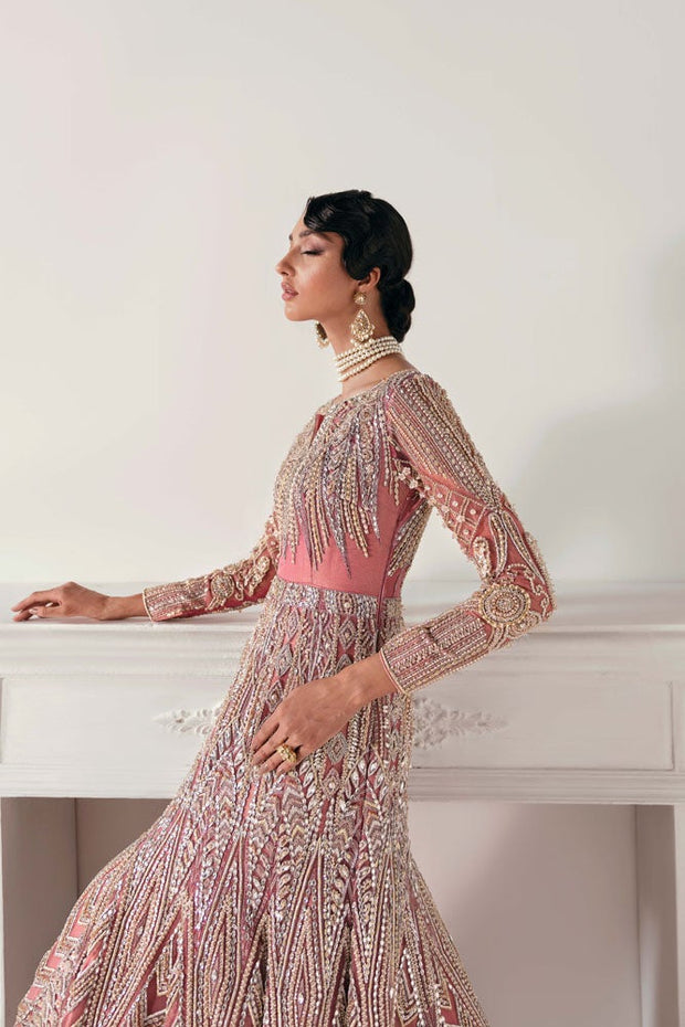 Mermaid Peach Bridal Lehenga 