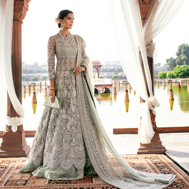 Mint green 2025 pakistani bridal dresses