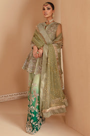 Mint Green Wedding Dress Pakistani in Peplum Style