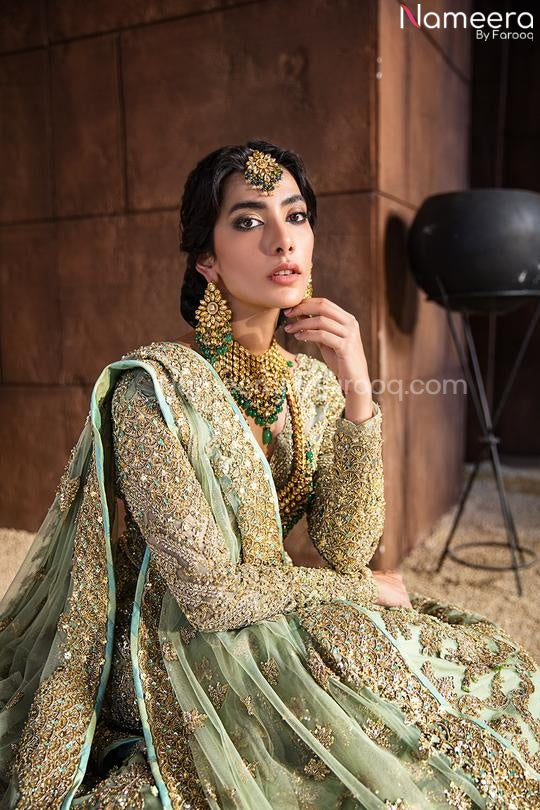mint green bridal wear