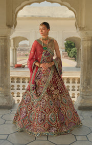 Mirror Worked Lehenga Choli Dupatta Dress Pakistani Online