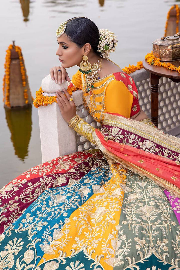 Dazzling Shraddha Arya In Sabyasachi Multi Colour Lehenga Choli