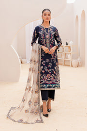 Multi Colored Embellished Deep Blue Kameez Trousers Party Wear