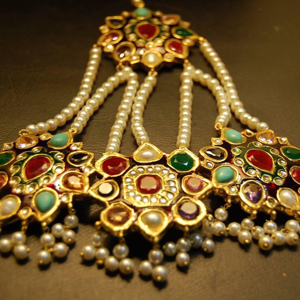 Multi Kundan Jhumar Tikka for Head J4138