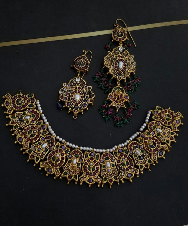 Multi Stones Antique Jewellery Set