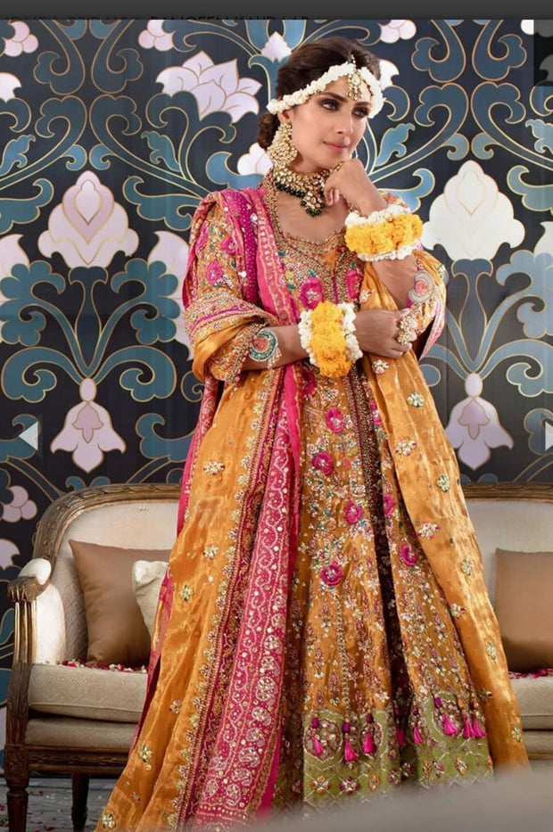 Kalidaar Multi Colour Bridal Lehenga