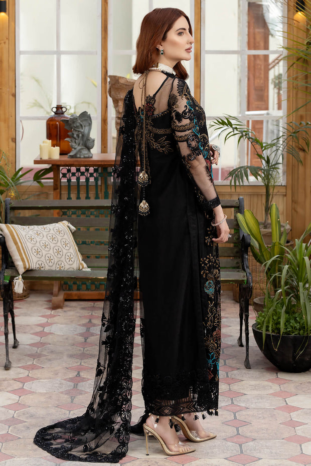 Premium Embroidered Black Salwar Kameez Trousers Pakistani Party Dresses