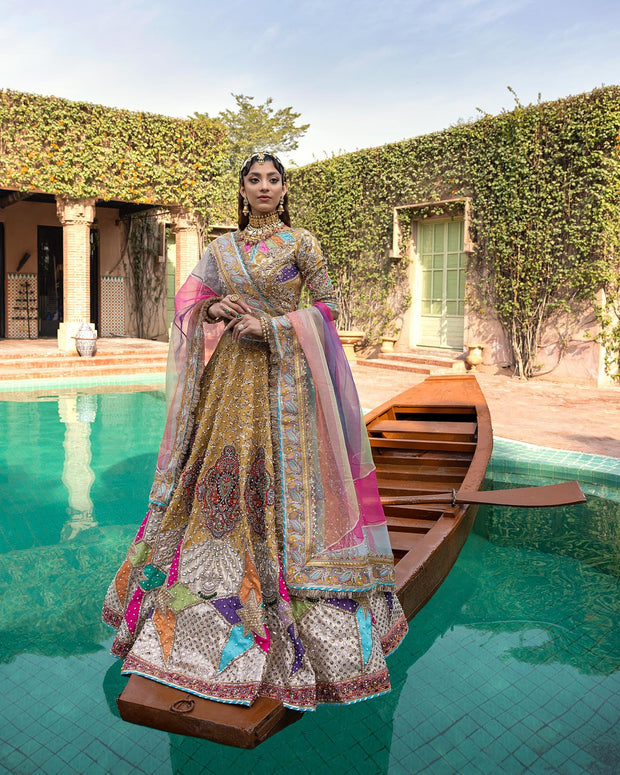 Multicolor Patchwork Lehenga Choli for Indian Bridal Wear