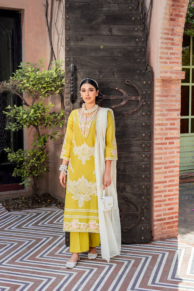 Mustard Embroidered Kameez Trouser Pakistani Eid Dress