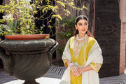 Mustard Embroidered Kameez Trouser and Dupatta Pakistani Eid Dress