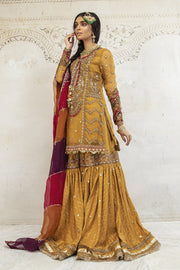 Mustard Yellow Traditional Gharara Kameez Dress
