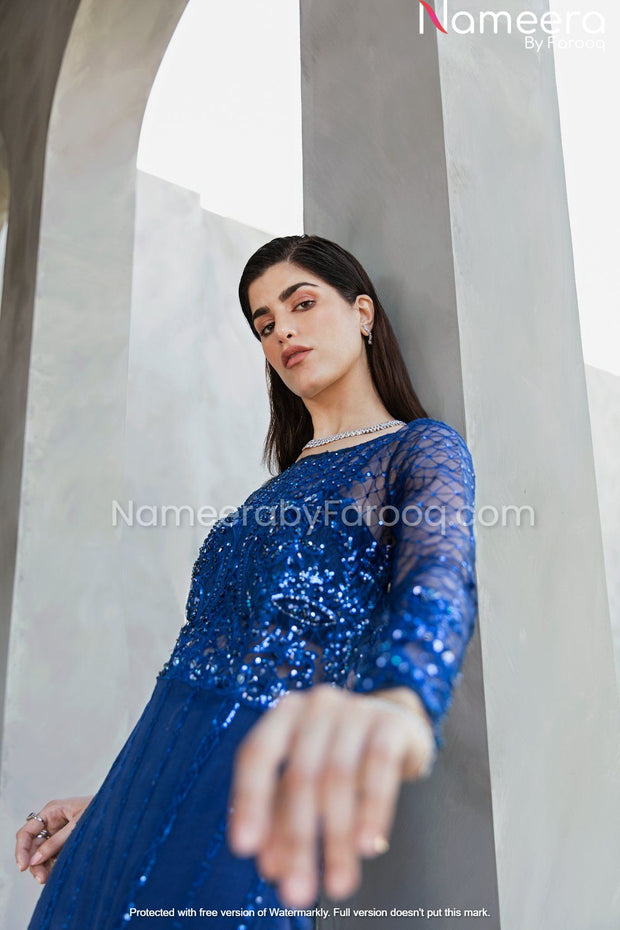 Navy Blue Salwar Kameez for Wedding Wear 