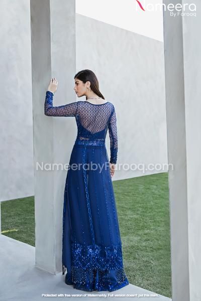 Navy Blue Salwar Kameez for Wedding Wear 