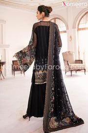 Navy blue dress pakistani back