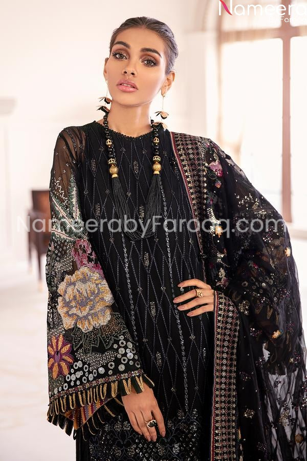 Designer Navy blue dress pakistani