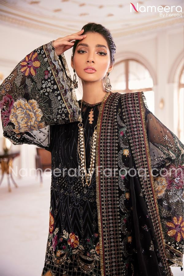 Navy blue dress pakistani online