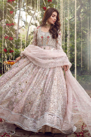 Net Bridal Frock for Walima in Blush Pink