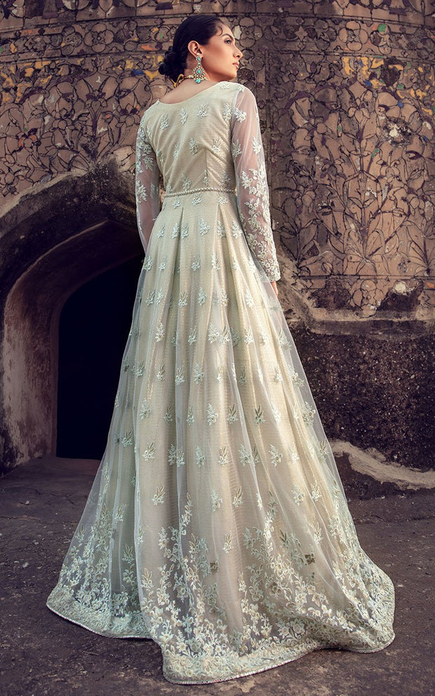 Net Embroidered Maxi for Wedding Party Backside Look
