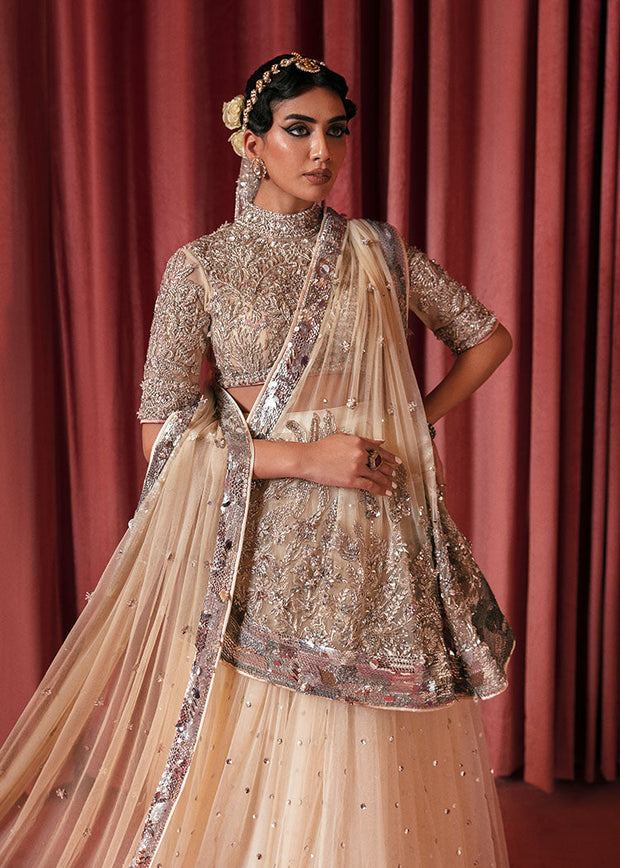 Net Lehenga Choli and Dupatta Bridal Dress Pakistani Online