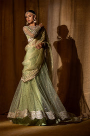 Net Light Green Lehenga Choli 