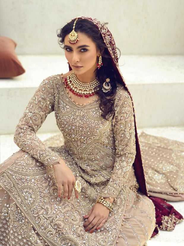 Net Organza Golden Lehenga Shirt 