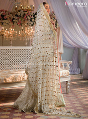 Net Pakistani Bridal Sharara with Short Shirt Dress