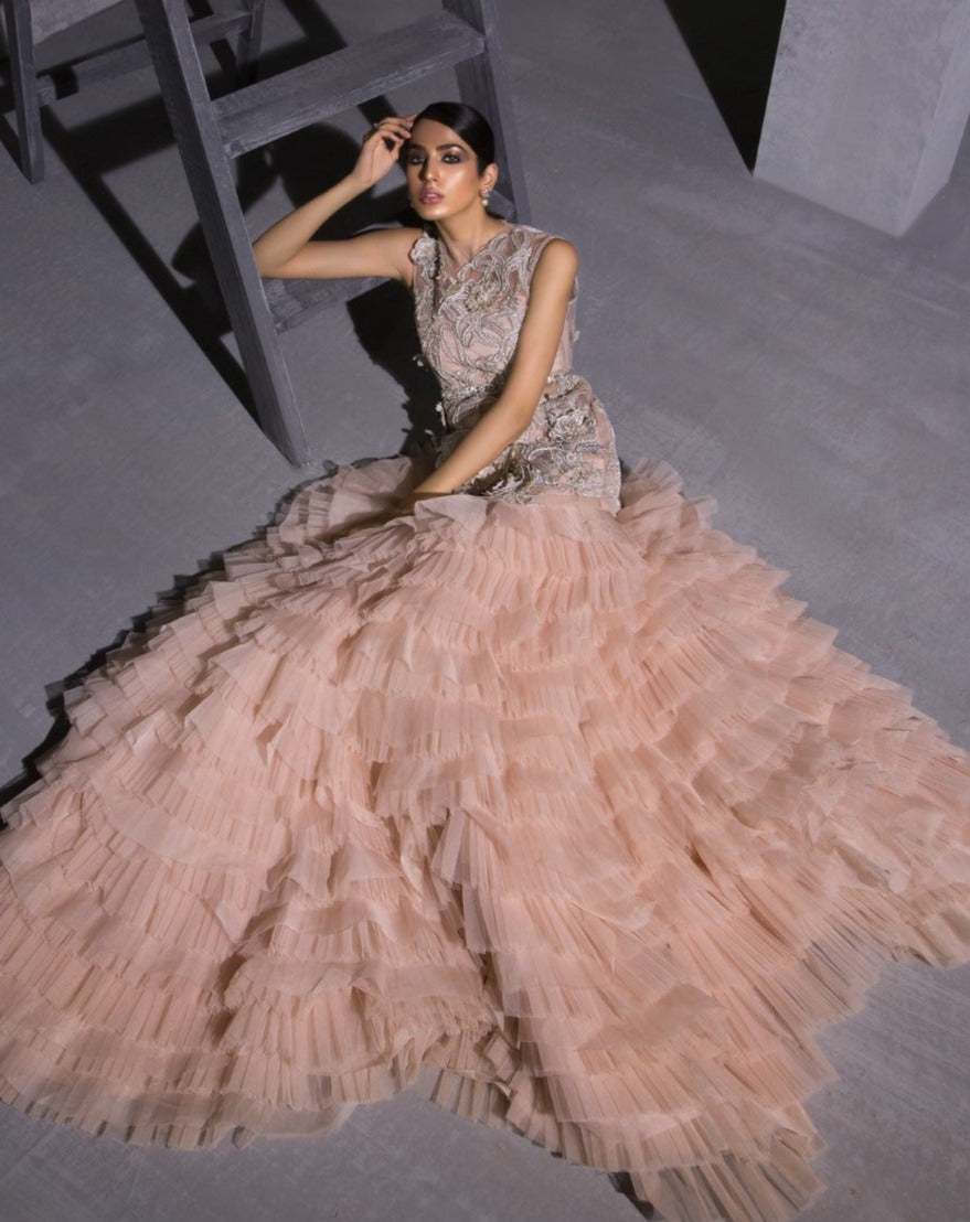 Net Ruffled Lehenga Frock