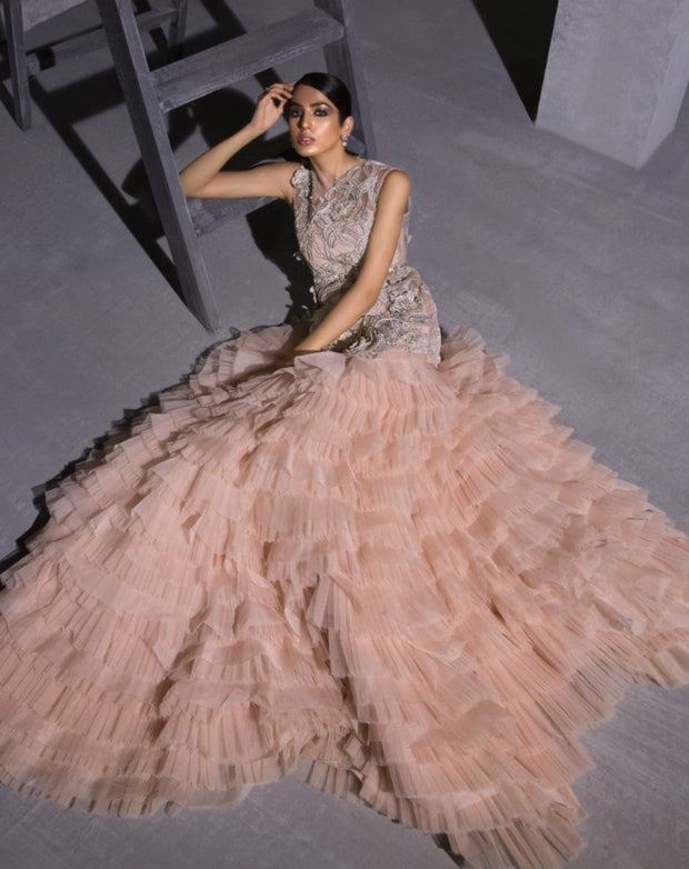 Net Ruffled Lehenga Frock