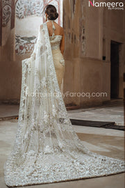 Net Saree with Stone Work