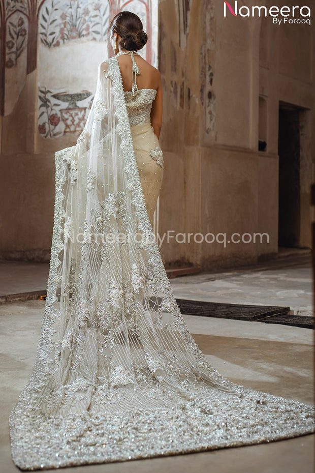 Net Saree with Stone Work