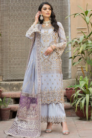 New Cloudy Grey hand Embellished kameez Trousers Pakistani Party Dress 2023