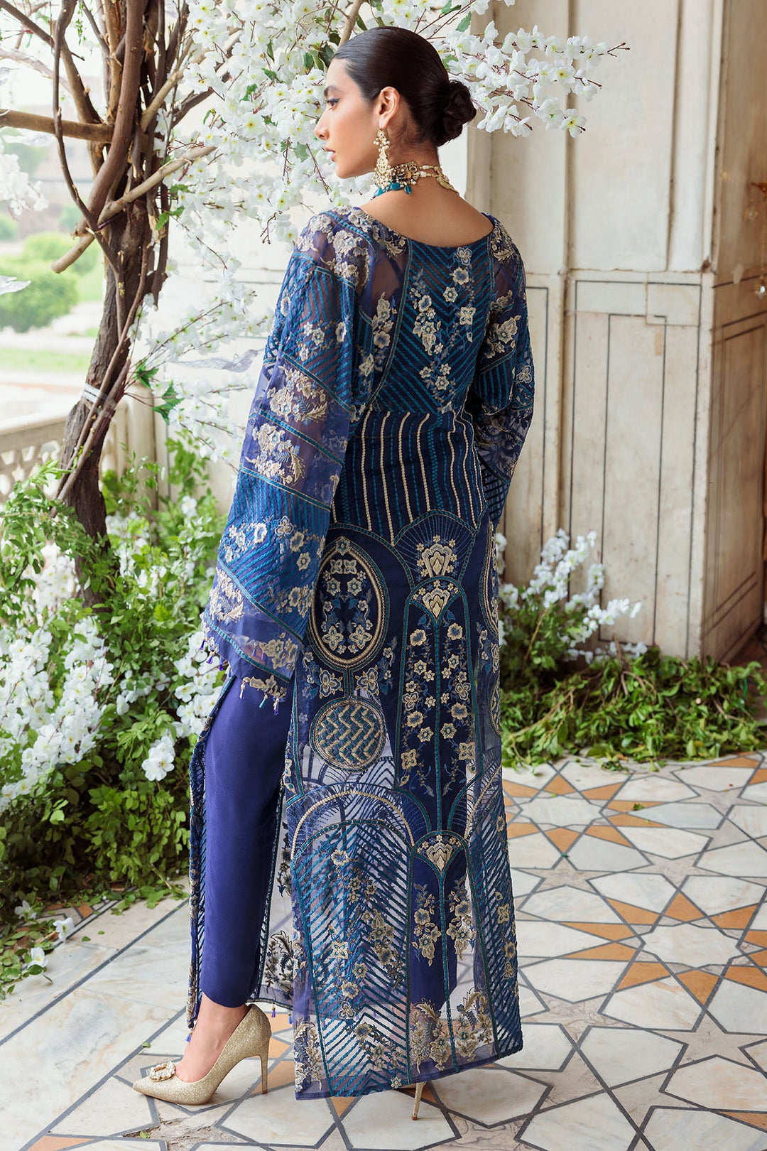 New Embroidered Organza Traditional Pakistani Capri Kameez