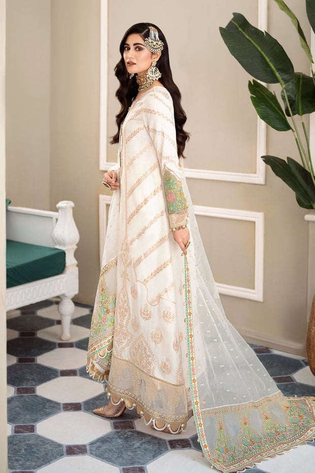 New Embroidered Pakistani Long Frock with Dupatta Wedding Dress