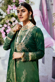 New Forest Green Pakistani Eid Dress in Kameez and Trousers Style