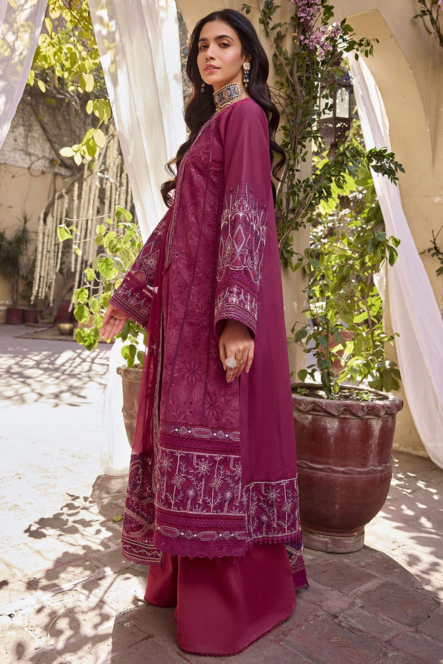 New Fuchsia Embroidered Kameez with Trousers Pakistani Eid Dress
