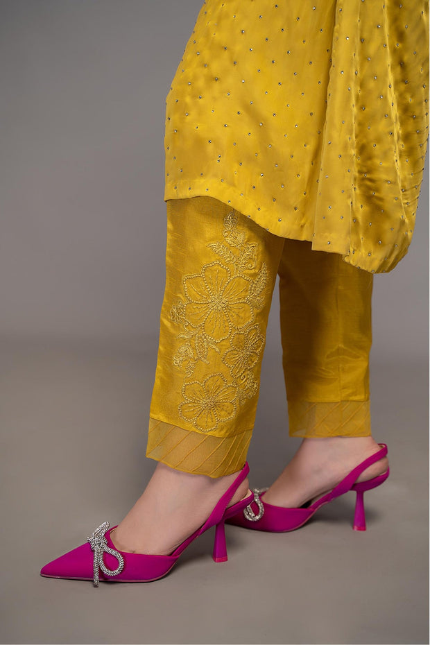 New Maria B Pakistani Kameez Salwar Suit Classical Yellow Party Dress 2023