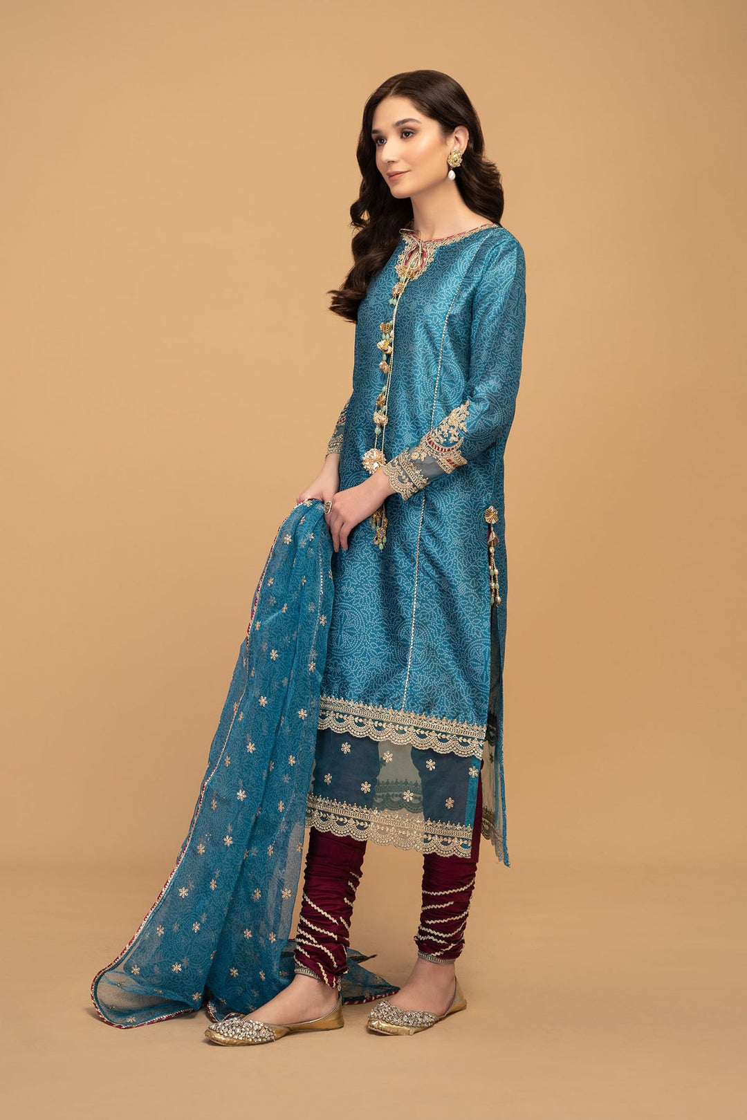 New Maria B Sea Green Traditional Pakistani Kameez Salwar Suit Party Wear
