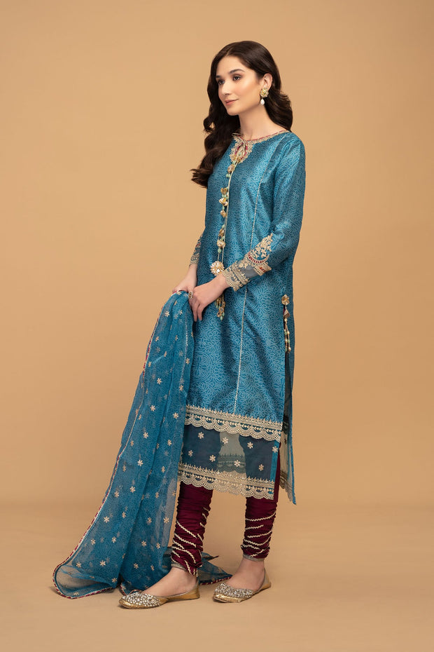 New Maria B Sea Green Traditional Pakistani Kameez Salwar Suit Party Wear
