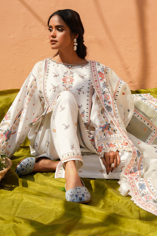 New Multi Floral Embroidered Pakistani Kameez Salwar Suit with Dupatta