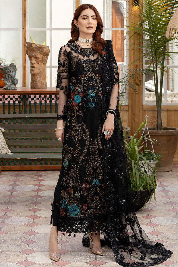 Premium Embroidered Black Salwar Kameez Trousers Pakistani Party Dress