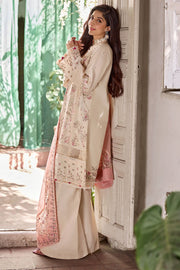 New Off White Traditional Pakistani Kameez Trousers Dupatta Eid Dress