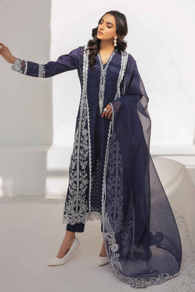 New Pakistani Blue Long Kameez Capri Party Wear 2023