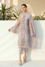 New Pakistani Embroidered Heather Purple Kameez Capri Party Wear 2023