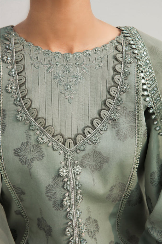 Pakistani Long Kameez Salwar and Dupatta Party Wear