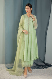 New Pakistani Mint Green Kameez in Gown Style Party Wear 2023