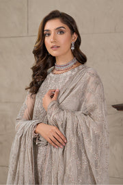 New Pakistani Silver Embroidered Long Kameez with Capri Party wear 2023
