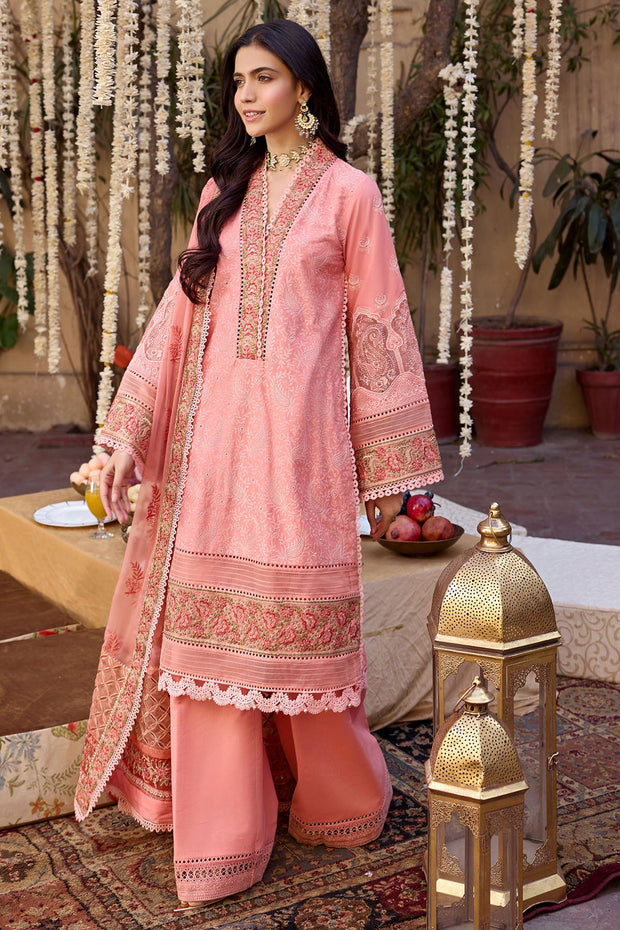 New Pakistani Traditional Peach Long kameez Trousers Eid Dress 2023