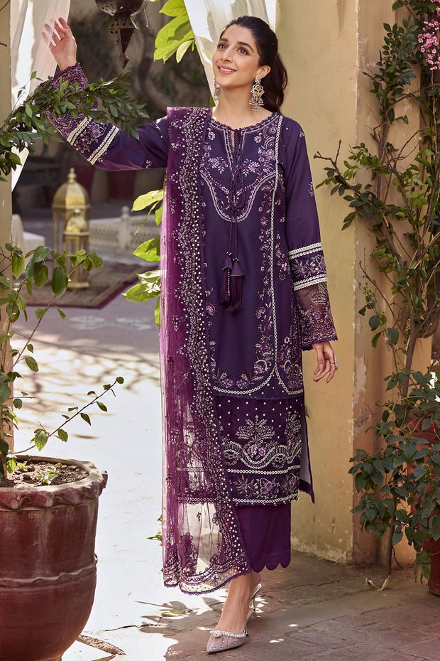 New Pakistani Traditional Purple Long Kameez with Capri Eid Dress 2023